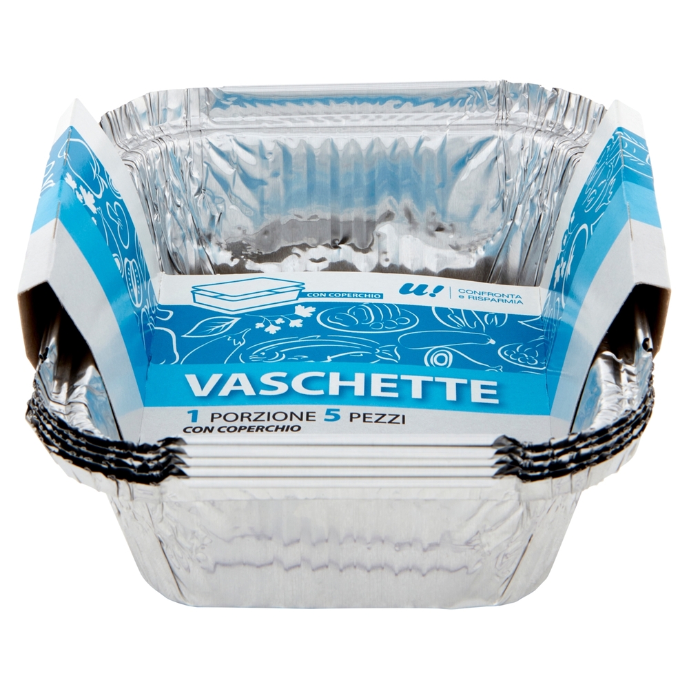 5 Vaschette Mono Porzione con Coperchio U! Confronta e Risparmia